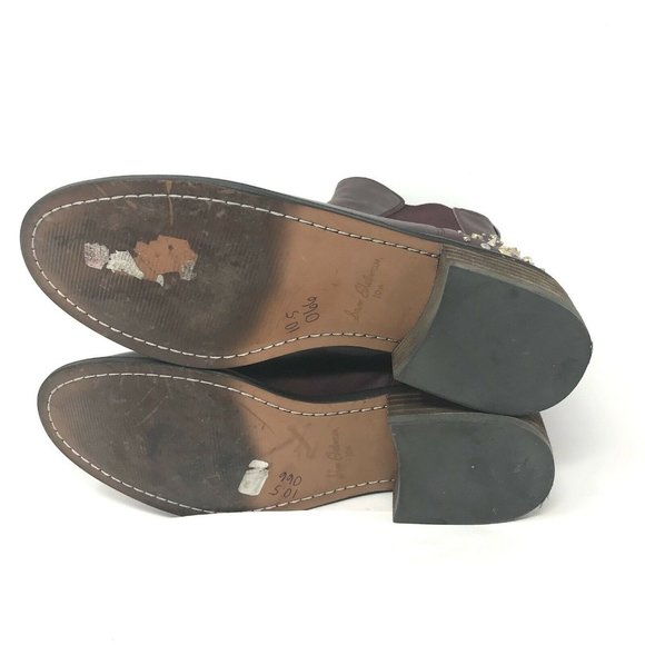 Sam Edelman Dover Chelsea Ankle Boot Spiked Studded Burgundy Leather Size 10.5 - Picture 8 of 11